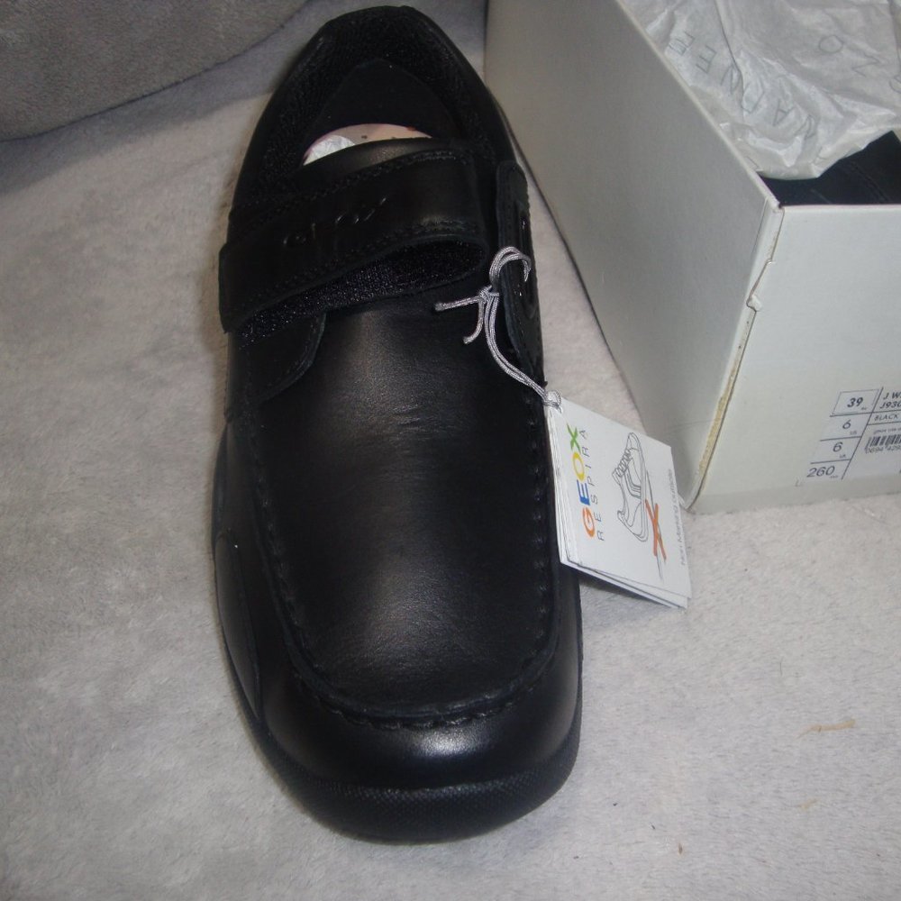 Men's/boys/unisex Geox Respira Italian black leather J.W. Snake moc NIB size 39 - Picture 4 of 6